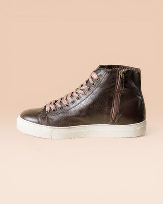 Leather High-Top Sneakers with Zip - LOMBARDI 1022