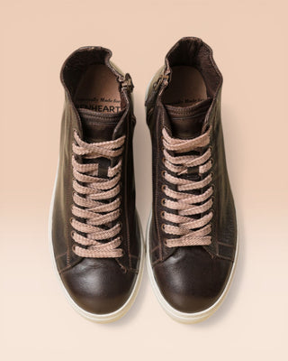 Leather High-Top Sneakers with Zip - LOMBARDI 1022