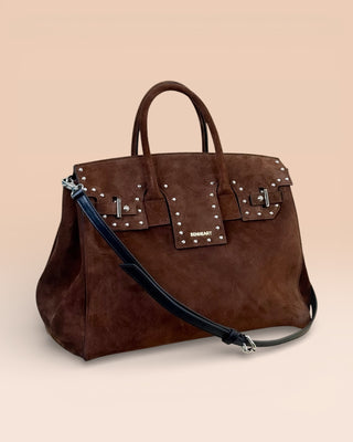 Borsa in camoscio borchiata - GINEVRA MEDIUM