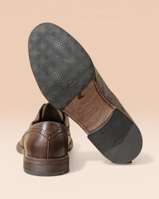 Mocassini brogue slip-on da uomo in pelle di bufalo - COLOMBO 7543