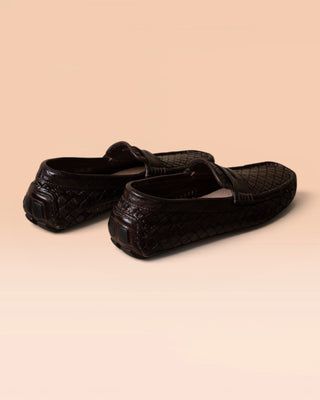 Handwoven Leather Penny Loafers - AZELIO