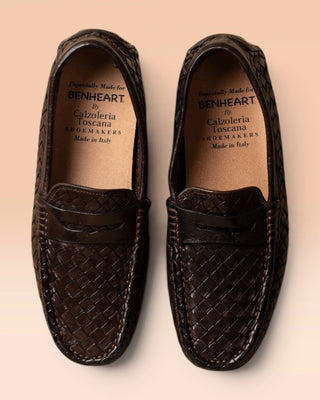 Handwoven Leather Penny Loafers - AZELIO