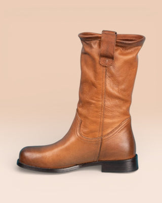 Benheart Agnese 5555 women’s cuoio leather boots, side view.