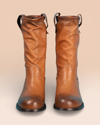 Benheart Agnese 5555 women’s cuoio leather boots, front view.