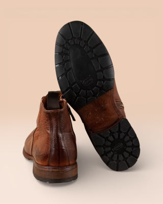 Rear and sole detail of Benheart Aufiero 1434 men’s Chelsea boots in cocker leather, handcrafted in Italy with Vibram rubber sole