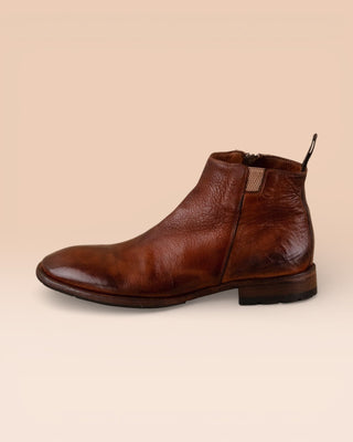 Side view of the Aufiero 1434 men’s Chelsea boot in cocker leather by Benheart.
