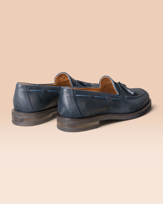 Men’s Navy Suede Tassel Loafer - BLENO