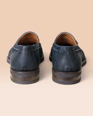 Men’s Navy Suede Tassel Loafer - BLENO