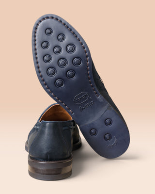 Men’s Navy Suede Tassel Loafer - BLENO