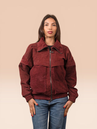 Giacca oversize in camoscio - CAROL