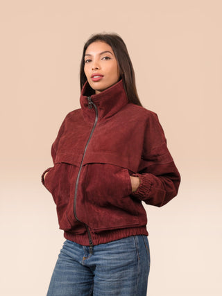 Giacca oversize in camoscio - CAROL