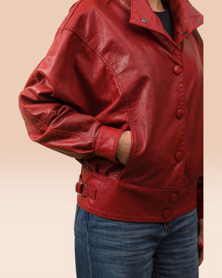 Giacca oversized in pelle di agnello - ANIKA