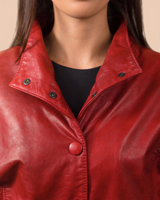 Giacca oversized in pelle di agnello - ANIKA
