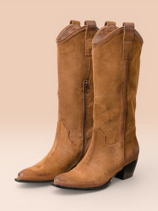 Women's Suede Texan Boots - 4418 TEXANO