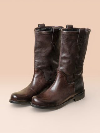 Stivali da donna Western/Biker in pelle di bufalo - AGNESE 5555