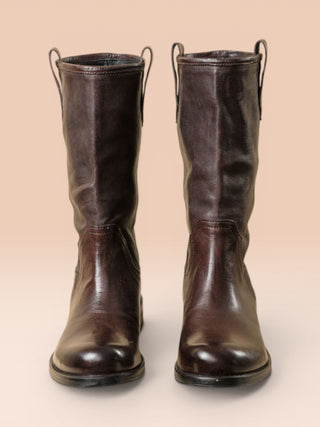 Stivali da donna Western/Biker in pelle di bufalo - AGNESE 5555