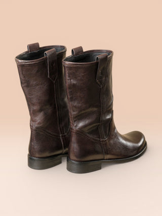 Stivali da donna Western/Biker in pelle di bufalo - AGNESE 5555