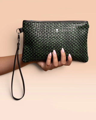 Braided Leather Clutch - DESERT