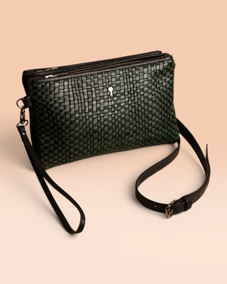 Braided Leather Clutch - DESERT