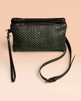 Braided Leather Clutch - DESERT
