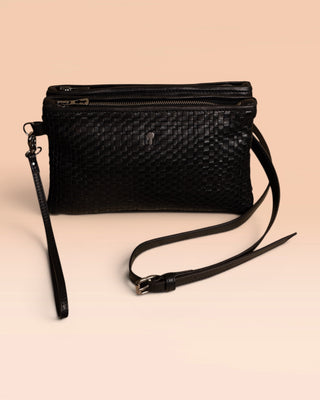 Braided Leather Clutch - DESERT