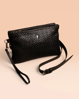 Braided Leather Clutch - DESERT