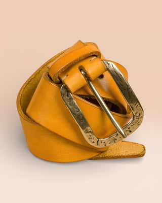 Detail of Benheart leather belt mogano FIRENZE model