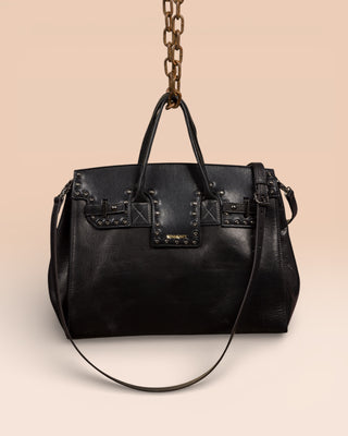 Studded Leather Shoulder Bag - GINEVRA Medium