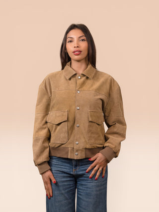 Giacca oversize in camoscio - HAJAR