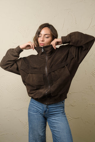 Übergroße Wildlederjacke – CAROL
