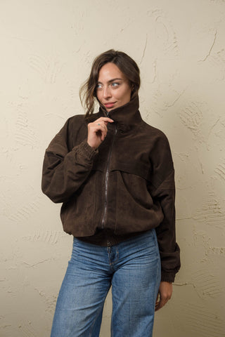 Übergroße Wildlederjacke – CAROL