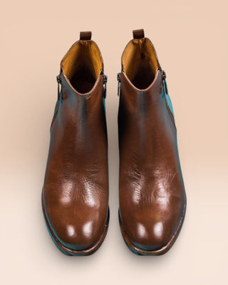 Benheart Miranda 5258 women’s cerro leather ankle boots with side zip, top view.