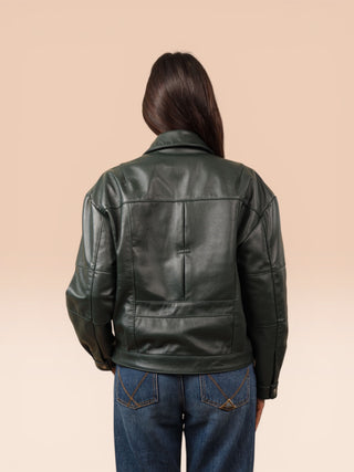 Giacca oversize in pelle di agnello - NUNU