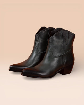 Benheart Natali 5151 Texan low-cut boots in green, front angled view.