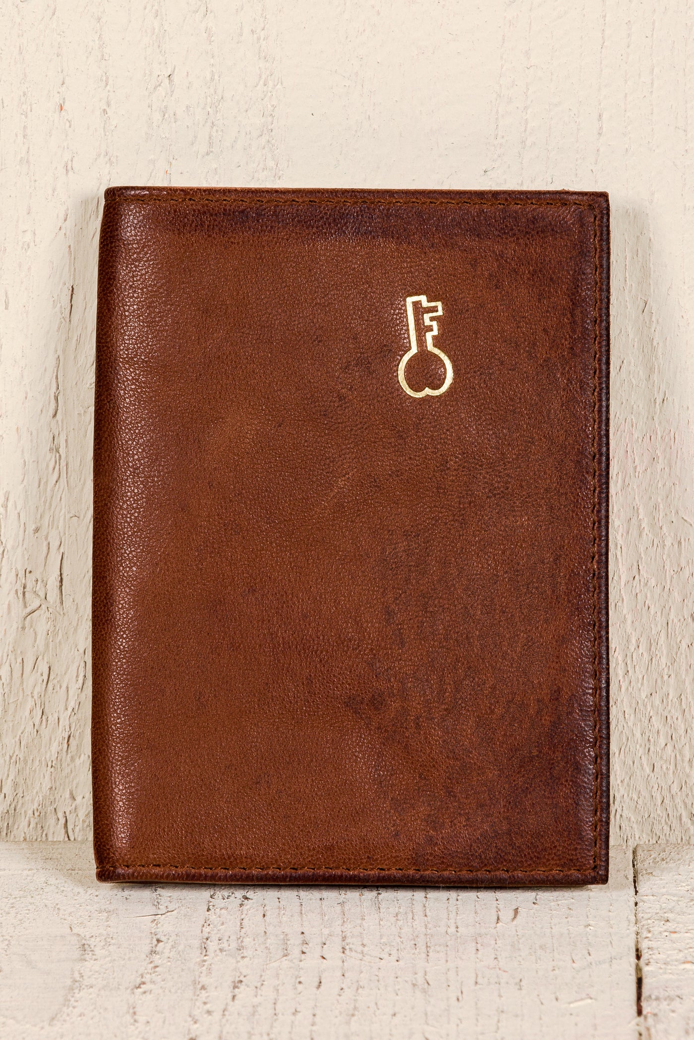 New York leather wallet by Benheart in tan brown leather.