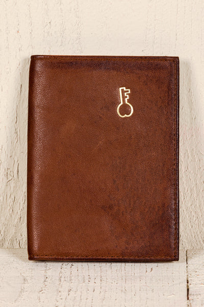 New York leather wallet by Benheart in tan brown leather.