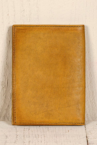 Back view of the New York leather wallet by Benheart in mahogany leather.