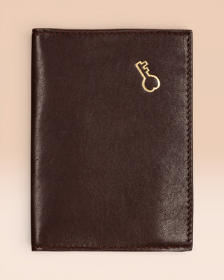 New York leather wallet by Benheart in dark brown testa di moro, handmade in Italy.
