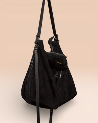 Women's Suede Bag with Logo - VENICE Suede Logo