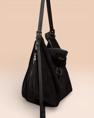 Women's Suede Bag with Logo - VENICE Suede Logo