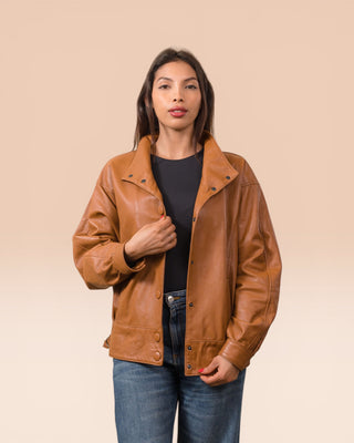 Giacca oversized in pelle di agnello - ANIKA
