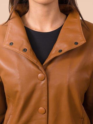 Giacca oversized in pelle di agnello - ANIKA