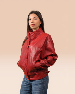 Giacca oversized in pelle di agnello - ANIKA