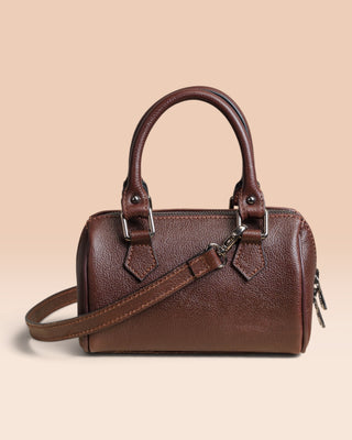 Women’s Crust Leather Structured Handbag - STEVEN