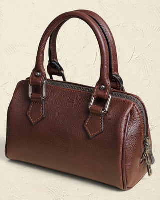 Borsa a mano strutturata Benheart | Made in Italy, Made with Heart in pelle di agnello marrone con chiusura a zip