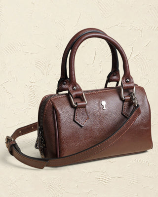 Borsa a mano Benheart | Made in Italy, Made with Heart in pelle di agnello marrone con tracolla rimovibile