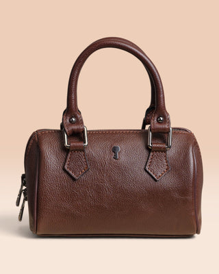 Women’s Crust Leather Structured Handbag - STEVEN