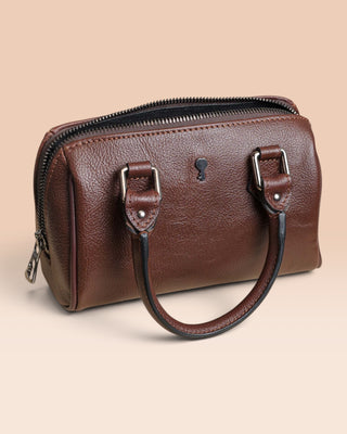 Women’s Crust Leather Structured Handbag - STEVEN