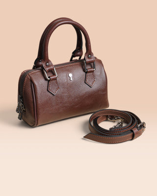 Women’s Crust Leather Structured Handbag - STEVEN