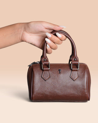 Women’s Crust Leather Structured Handbag - STEVEN